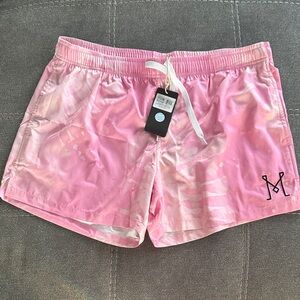 Pink Messi Athletic Swim Shorts for Women
